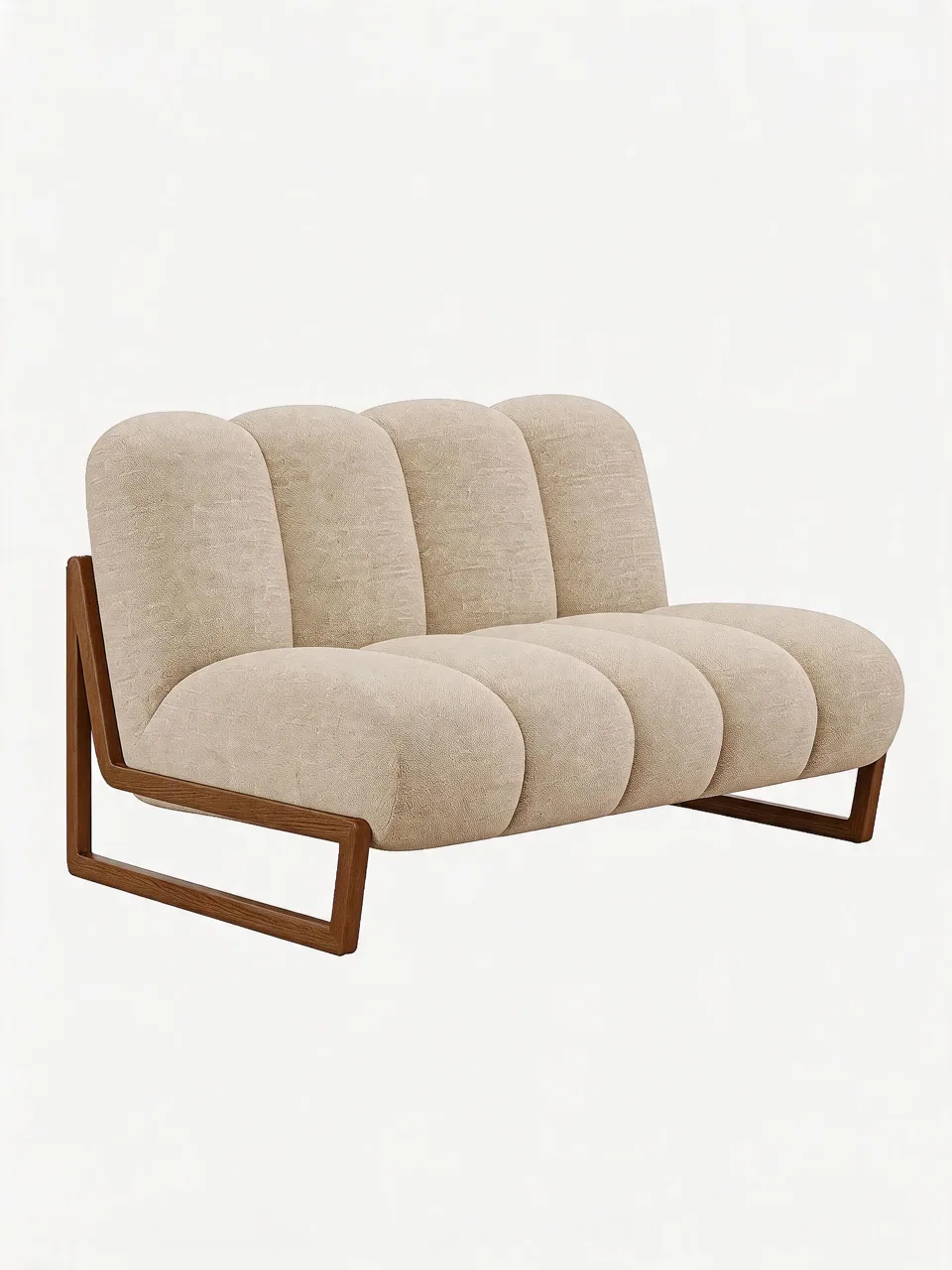 Boucle Walnut Loveseat Range view 2