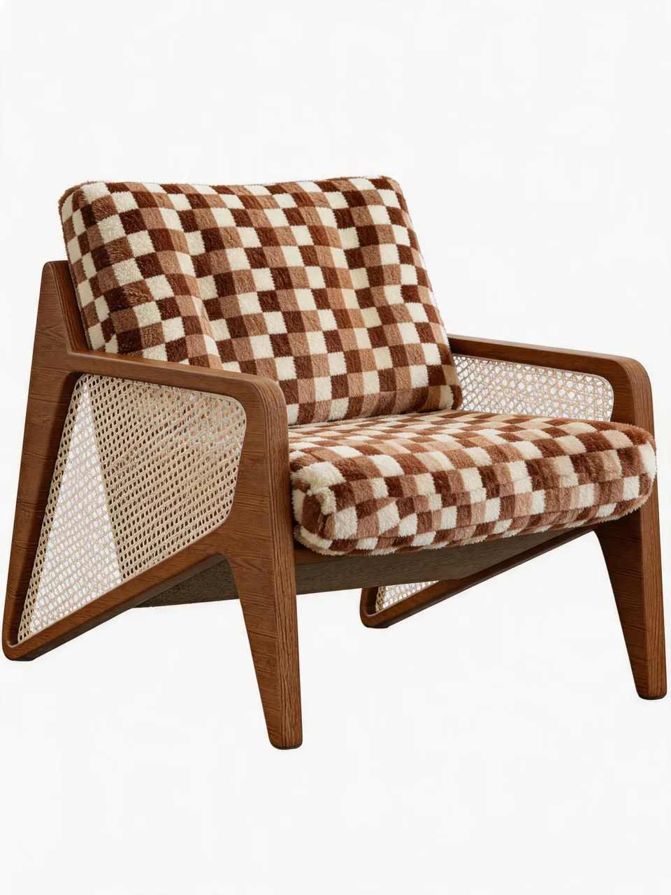 Checkerboard Shearling Armchair