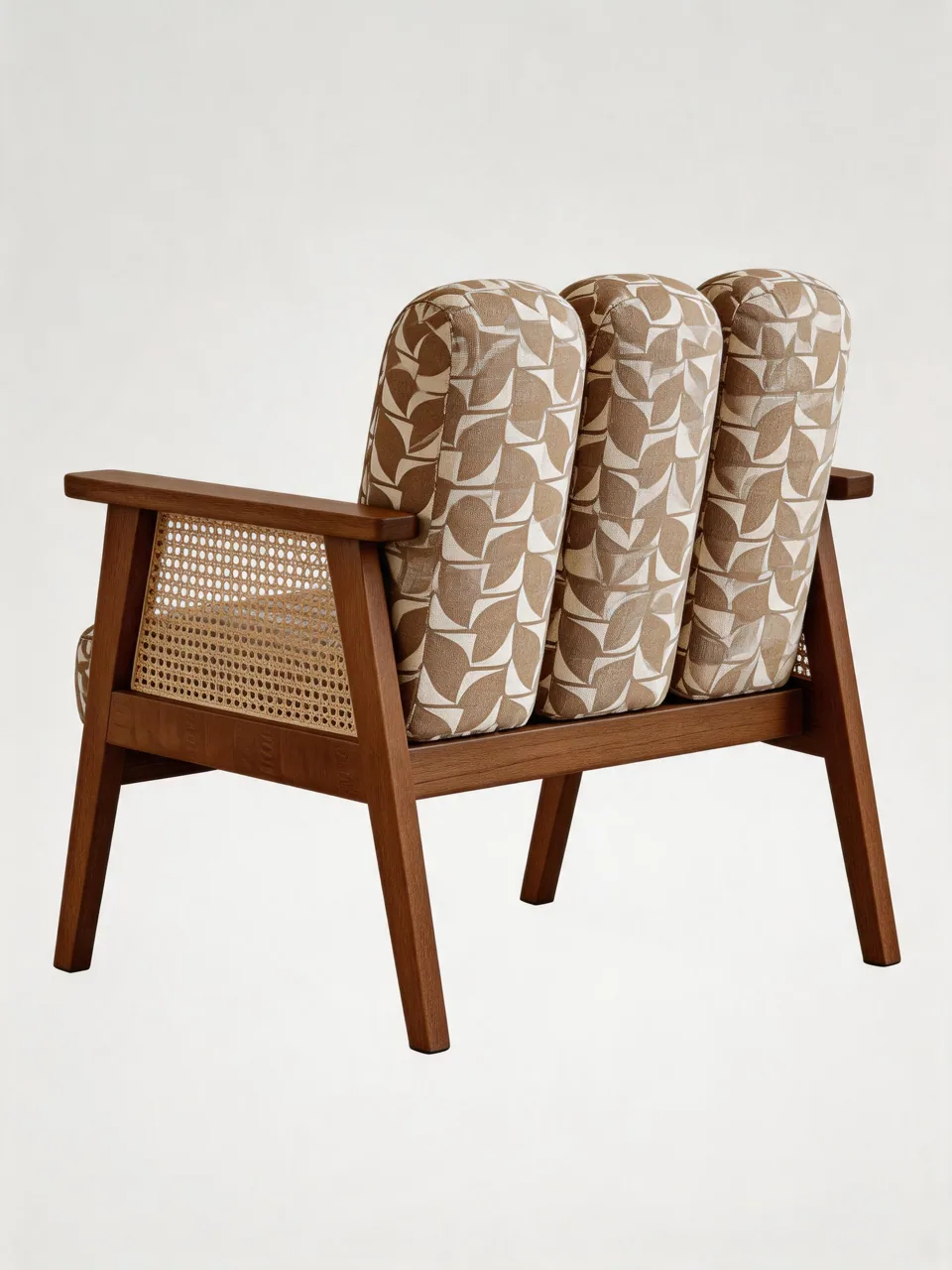 Khaki Leaf Mid-Century Armchair view 2