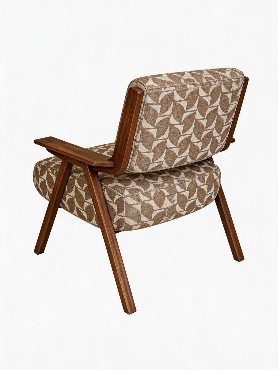 Khaki Leaf Mid-Century Armchair view 3