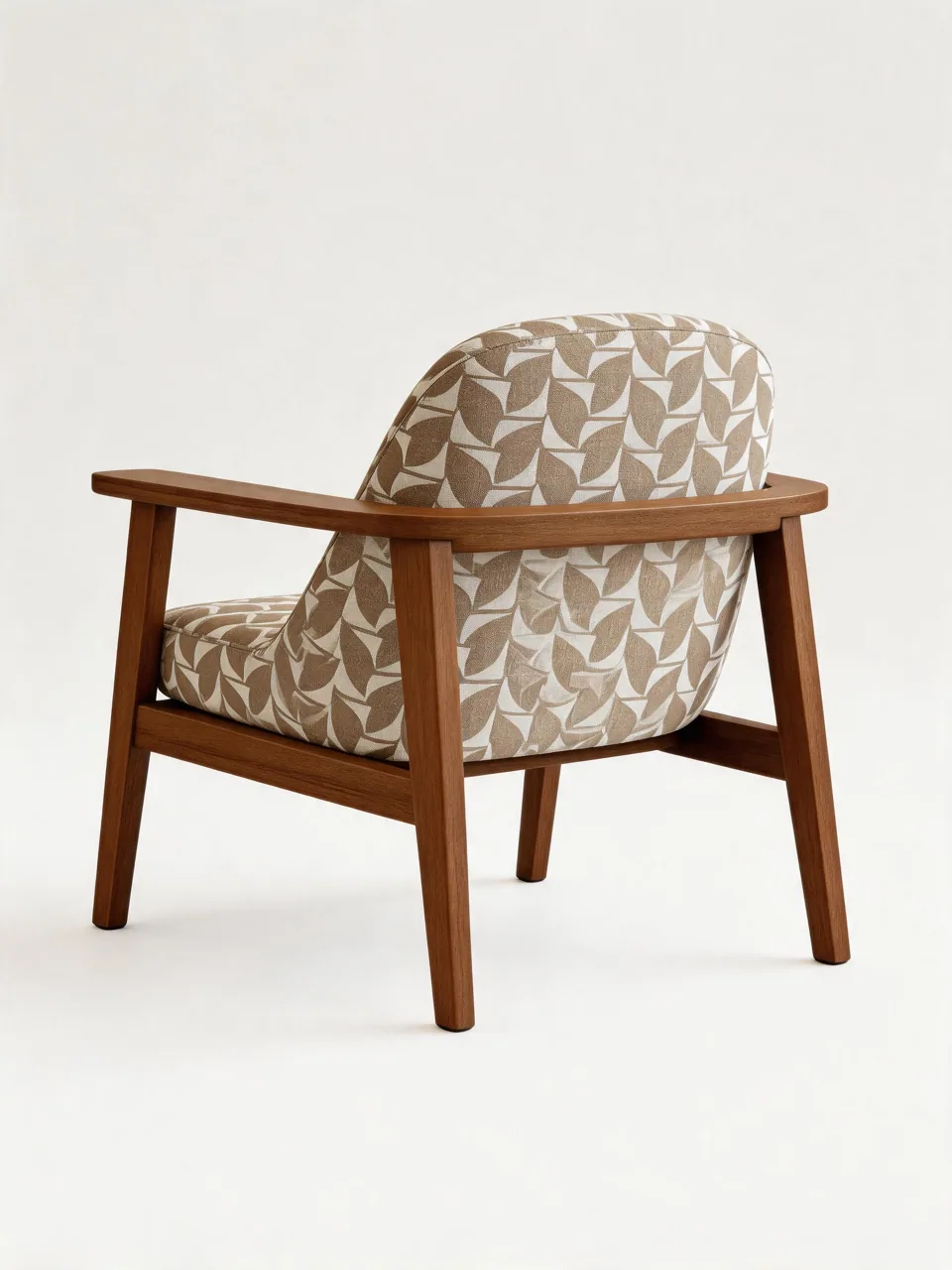 Khaki Leaf Mid-Century Armchair view 4