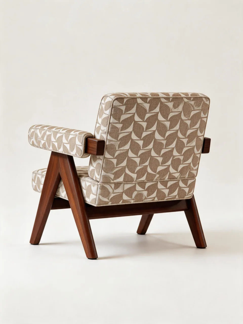 Khaki Leaf Mid-Century Armchair view 5