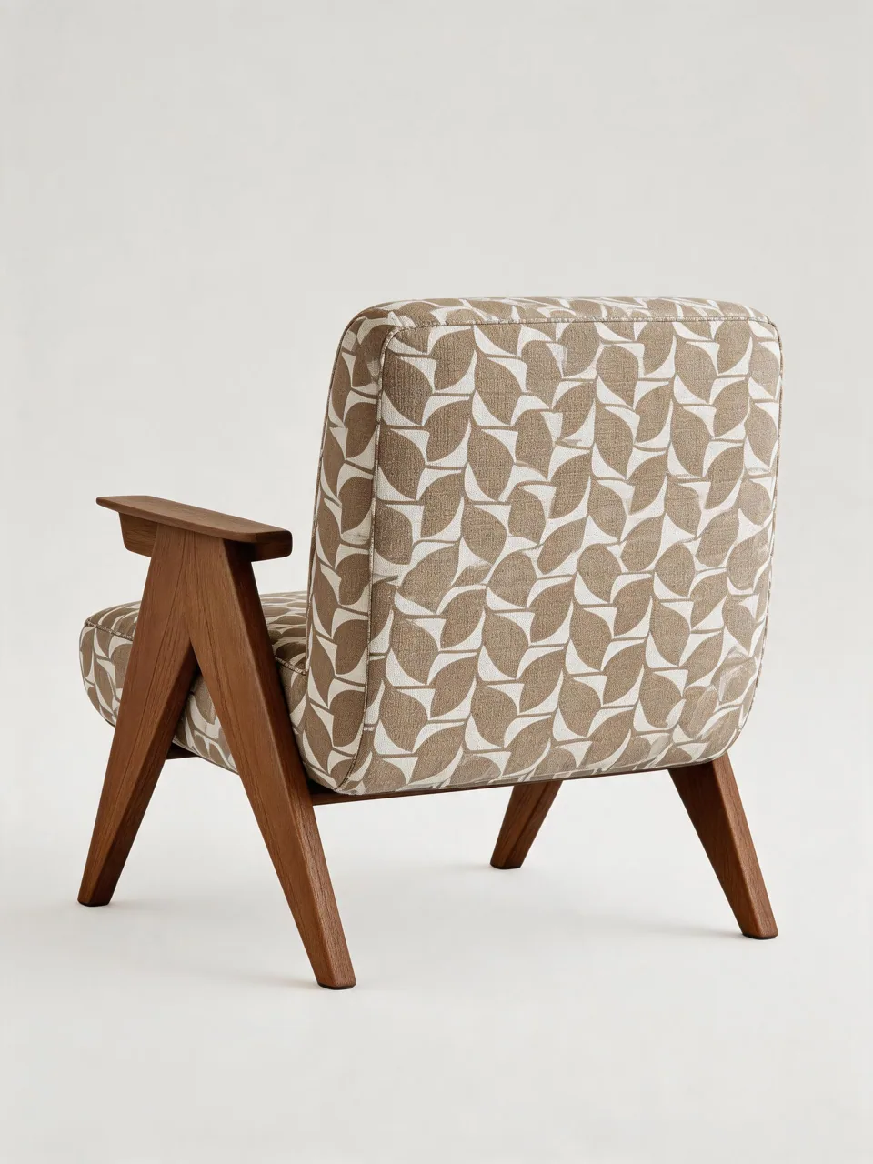 Khaki Leaf Mid-Century Armchair view 7