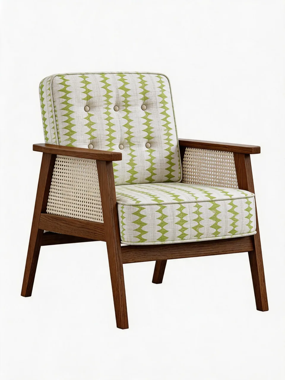 Lime Zigzag Cane Armchair