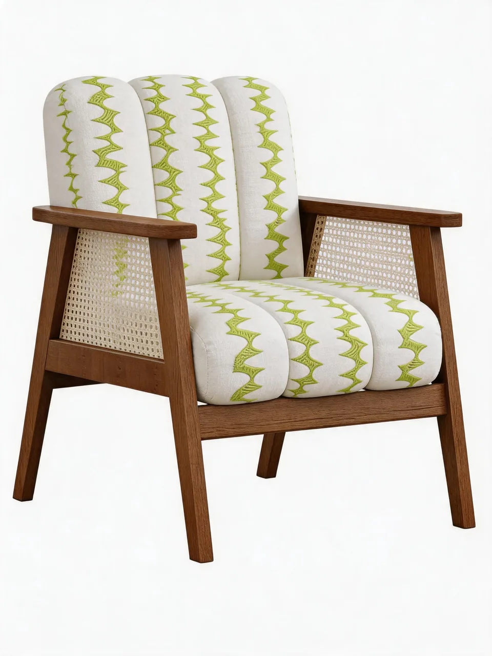 Lime Zigzag Cane Armchair view 2