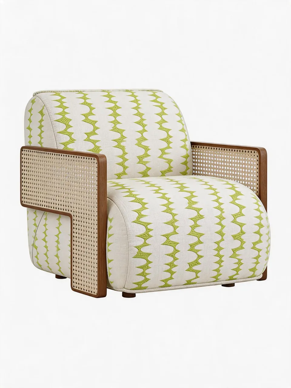 Lime Zigzag Cane Armchair view 3