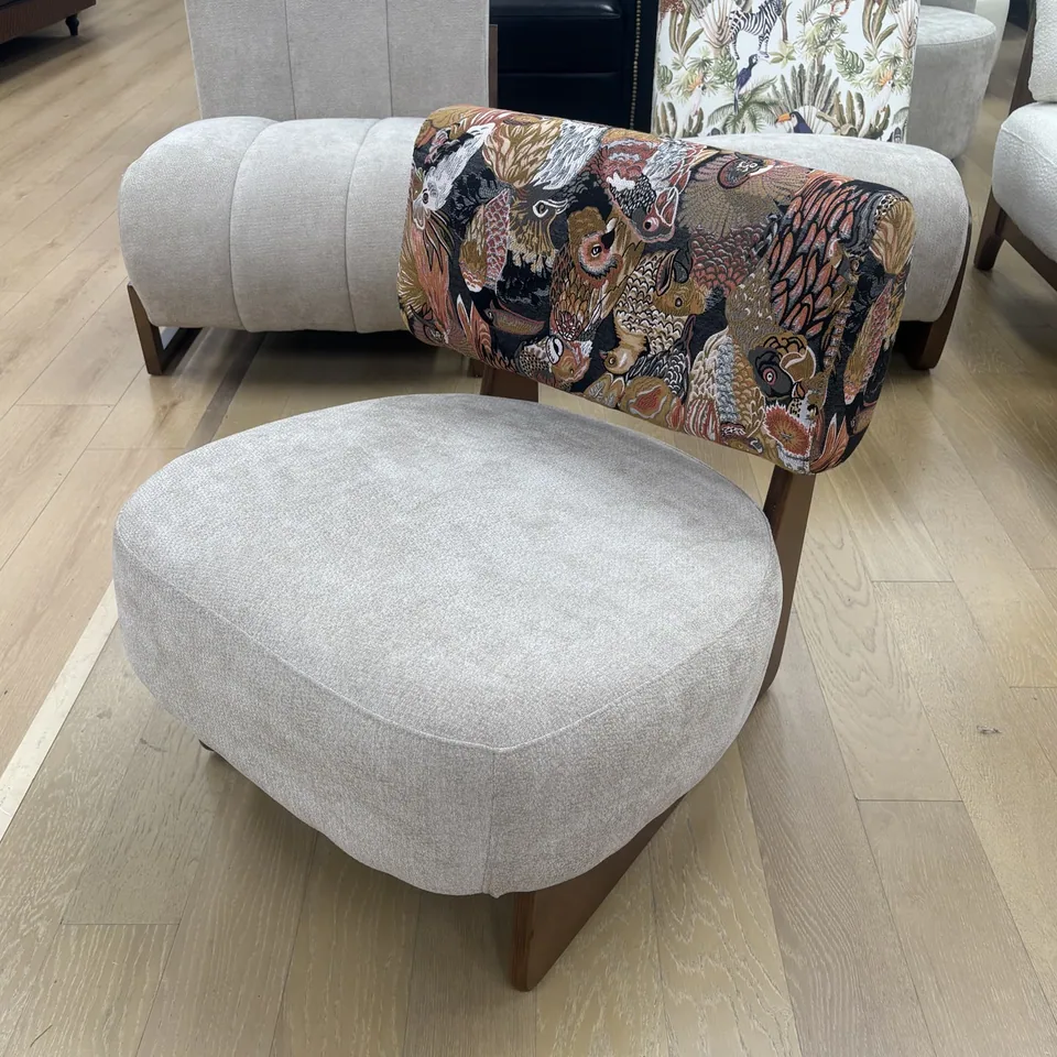 Mocha Print-Back Chair