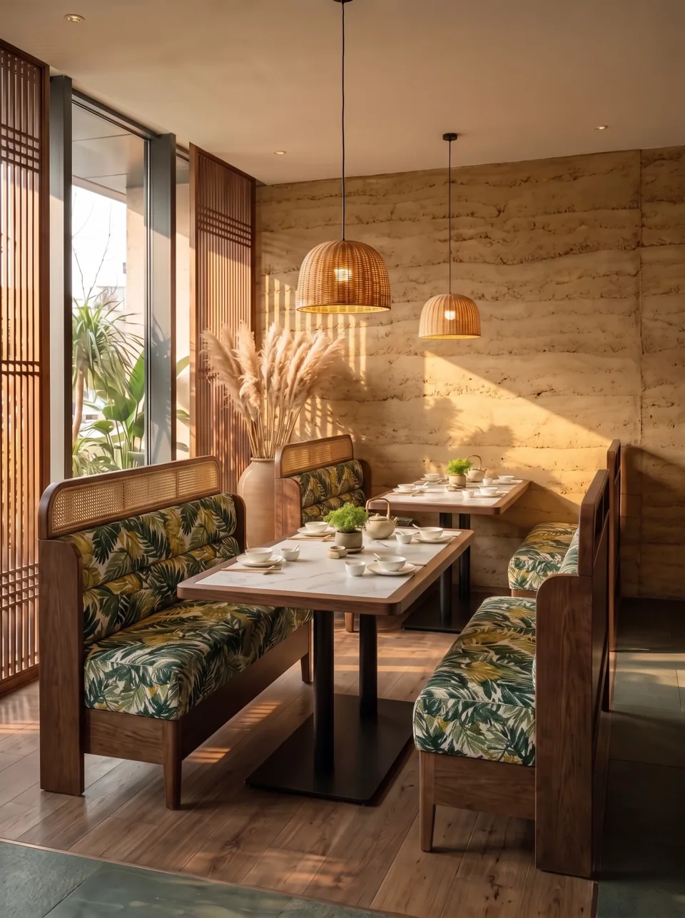 Palm Leaf Booth & Chair Set view 2
