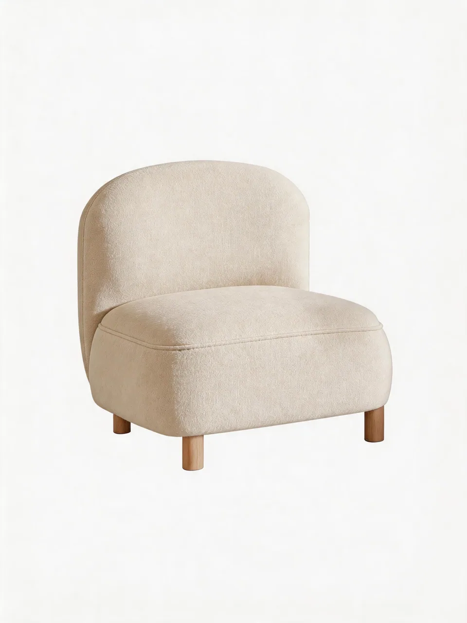 Pillow Slipper Chair on Oak Feet