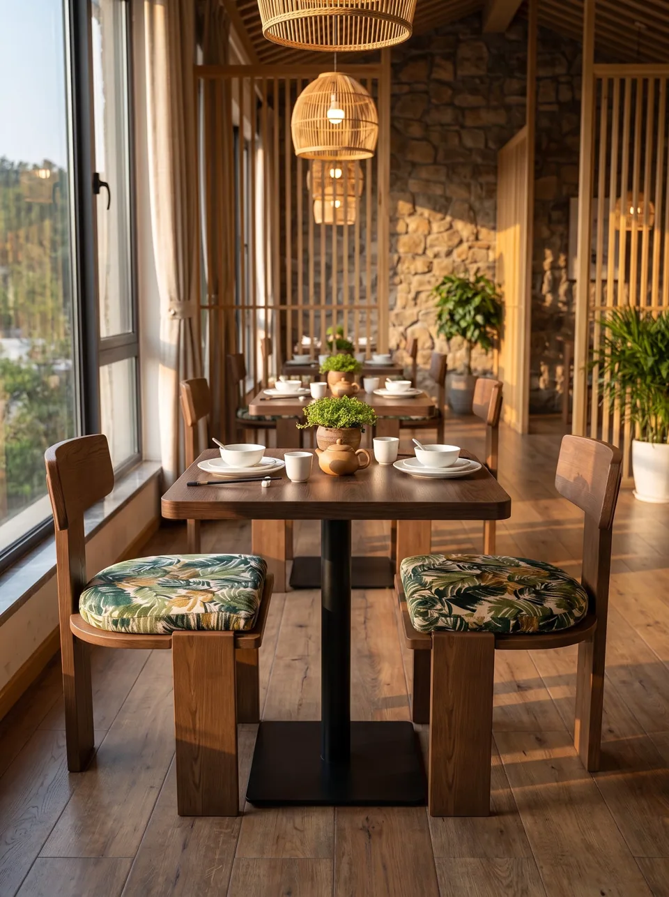 Slab-Leg Chair & Table Set view 3