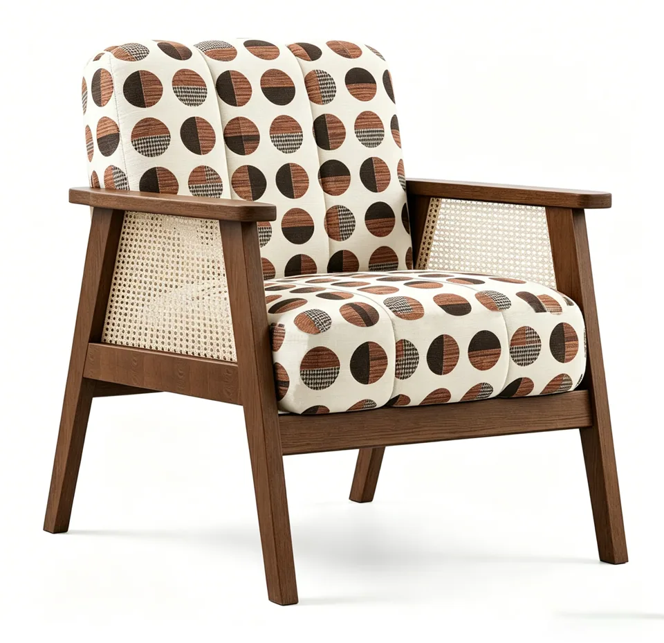 Split Circle Print Lounge Chair