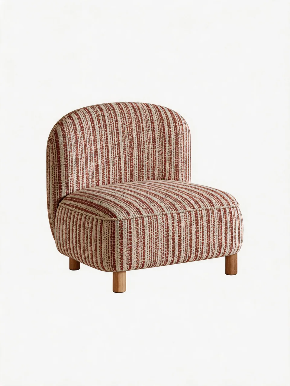 Terracotta Stripe Upholstered Armchair view 4
