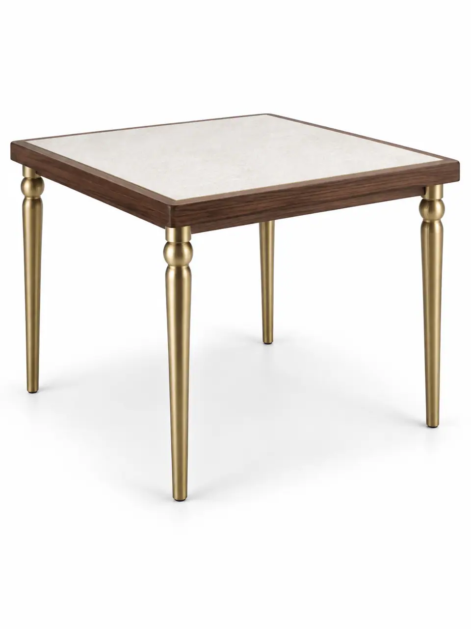 Walnut-Rim Turned-Leg Two-Top